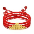thumbnail image 3 of K-KED Pure 24K Yellow Gold Bracelet For Women 4mm Polish Bead Red String Handmade Link-1PCS Bead, 3 of 6