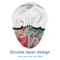 thumbnail image 4 of Shower Caps,Pioneer Flower Floral Print Pattern Waterproof Shower Cap for Women 4 Pieces,Double Reusable Hair Cover for Shower PEVA Elastic Stretch Hem, 4 of 7
