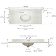 thumbnail image 3 of Design House Cultured Marble Oval Vanity Top 49 Inch, White on White ? 550202, 3 of 5
