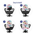 thumbnail image 4 of Dragonfly Office Chair Slipcover, Modern Dragonfly and Floral Pattern Hydrangea Petals Like Fireworks Colorful Art, Protective Stretch Decorative Fabric Cover, Standard Size, Multicolor, by Ambesonne, 4 of 5