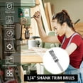 thumbnail image 2 of Vensio -1/4 Inch Shank Flush Trim Router Bit with Top Bearing, Solid Carbide Compression Up Down Spiral Bit for Woodworking, Professional Edge Trimmer for Plywood, 2 of 8