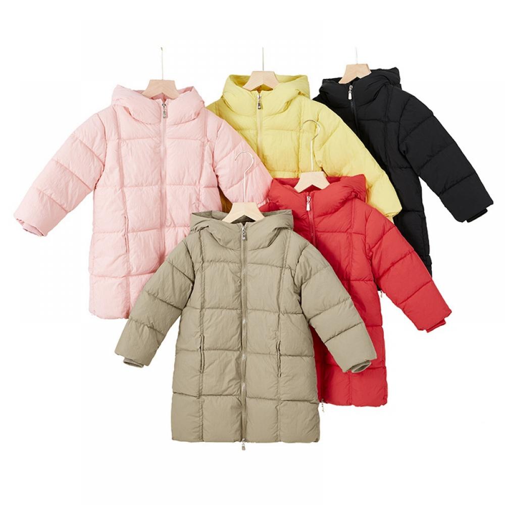 URMAGIC Girls Winter Long Puffer Lightweight Coat Thick Padded Soft Fleece Jacket with Hood 3-8 Years - image 3 of 8