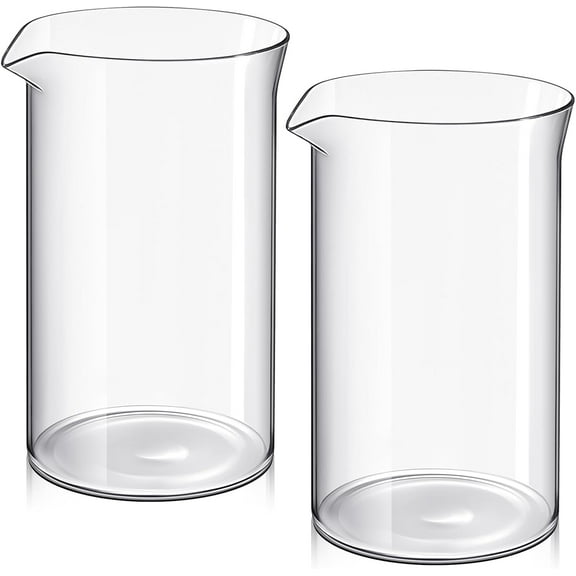 ABCISI 2 Pcs 34 oz French Press Replacement Glass, Universal Replacement Beaker for French Press Tea and Coffee Makers Borosilicate 3.3 Glass Spare Carafe