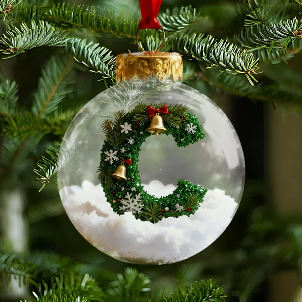 Adornos navideños, adornos navideños, regalos navideños, colgante de bola con letra navideña, bola decorativa