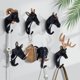 thumbnail image 4 of 6 piezas de ganchos para abrigos, ganchos de pared con forma de cabeza de animal, ciervo, elefante, cabra, ganchos decorativos de pared, ganchos creativos de resina retro vintage para puerta de, 4 of 5