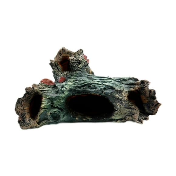 Accesorios para acuarios de reptiles, decoración de hábitat, tronco de árbol hueco, peces de acuario A