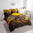 thumbnail image 2 of Castle Fairy Grunge Motocross Twin Bedding Sets 7-Piece for Teens, Muddy Track Flags Bedding Comforter Set for Extreme Bedroom, Red Yellow,Black Reversible, 2 of 7
