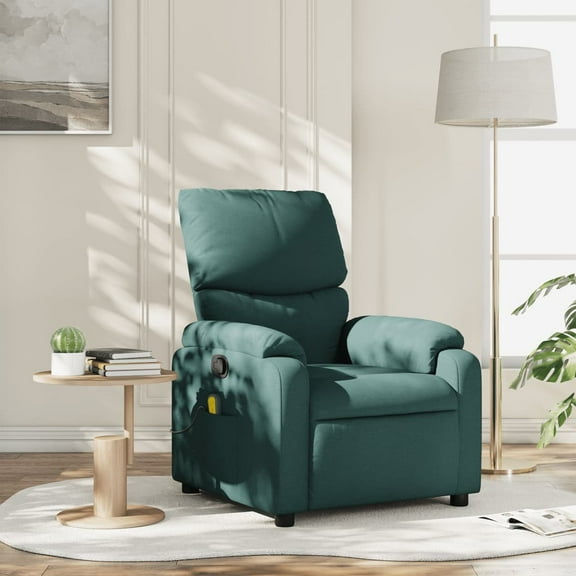vidaXL Massage Recliner Chair Dark Green