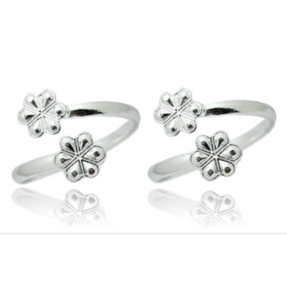 Kamada Creations Ethnic Silver Toe ring Pair