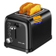 thumbnail image 1 of RAMJOY Tostadora negra de 2 rebanadas, tostadora con ranura extra ancha para bagels, pan, gofres, 7 ajustes de sombra, 4 funciones principales, bandeja recogemigas extraíble, tostadoras de 900 vatios,, 1 of 5