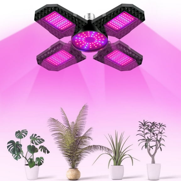 Lapalife E26/E27 LED Plant Grow Light Foldable Grow Light Bulb Full Spectrum Red Blue 100W 120W 150W IP55 Plants Succulents Vegetables Flowers Growing Lamp