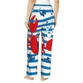 thumbnail image 3 of Fotbe Red Funny Crab on Blue Stripe Women's Pajama Pants,Sleepwear Pants,Pj Bottoms Drawstring And Pockets-XX-Large, 3 of 9