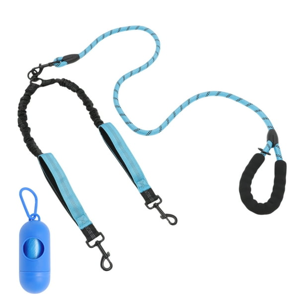 Correa Doble para Perros Unique Bargains Correa Dual para Manos Libres con Mango Acolchado Cómodo Correa Doble para Dos Perros Longitud Ajustable 1 Juego Azul