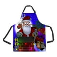 thumbnail image 1 of YUSDECOR Santa Claus On A Rooftop Unisex Adjustable Bib Apron with Pockets for Commercial Restaurant and Home Kitchen Use, 1 of 1
