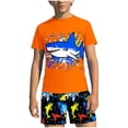 thumbnail image 2 of ITSAME Boys Swimwear Set 2-Piece Crewneck Tops and Swim Trunks Quick-Dry Seaside Vacation Swimsuit Multicolor Size 3-4, 2 of 9