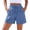 Blue, variant on Qiopertar Women's Checkered Shorts Casual Loose Elastic Waist Shorts with Side Pockets Drawstring Sporty Comfy Lounge Pants, Red XL