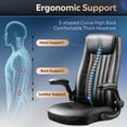 thumbnail image 3 of GALAXHERO Ergonomic High Back Office Chair, Adjustable Flip-up Armrests Desk Chair with Lumbar Support and Thick Headrest, Executive Swivel Task Chair for Home Office, Black, 3 of 6