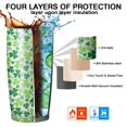 thumbnail image 7 of 20oz Insulated Tumbler, Travel Coffee Tumbler with Lid, Cup Holder Friendly Travel Coffee Mug, Stainless Steel Thermos, 20 Oz Tumbler, Reusable Insulated Coffee Mug with Lid ( clover ), 7 of 7