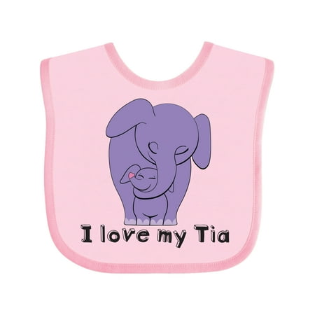 

Inktastic I Love My Tia Elephant Purple Gift Baby Boy or Baby Girl Bib