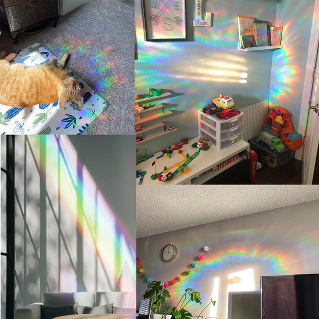 6 uds atrapasol de arco iris ventana se aferra pegatinas de ventana anticolisión calcomanías para pájaros