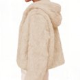 thumbnail image 6 of SwiftWear Women's Oversized Faux Fur Jacket Fashion Casual Fluffy Plush Hooded Coat Open Front Cardigan Warm Outerwear, Khaki, 6 of 9