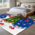 thumbnail image 4 of Large Area Rugs for Living Room Bedroom, Navy Blue Christmas 5'x8' Rug Washable Carpet Runner Indoor Outdoor, Snowman Xmas Tree Ball Snowflake Non Slip Floor Mats Rug for Kitchen, Bathroom, 4 of 8