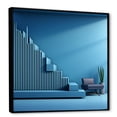 thumbnail image 2 of Designart "Zen In Minimalism: Blue Linear Order" Minimalism Floater Framed Wall Art Prints, 2 of 5