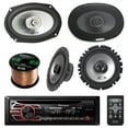 thumbnail image 1 of Pioneer DEH150MP Single DIN Car Stereo Bundle - Alpine SXE1725S 6.5" 80W 2-Way Coaxial Car Speakers Set Of 2 + Alpine SXE6925S 6x9 Inch 280W Coaxial Car Speaker Set Of 2 - 1 Enrock 50Ft Speaker Wire, 1 of 5