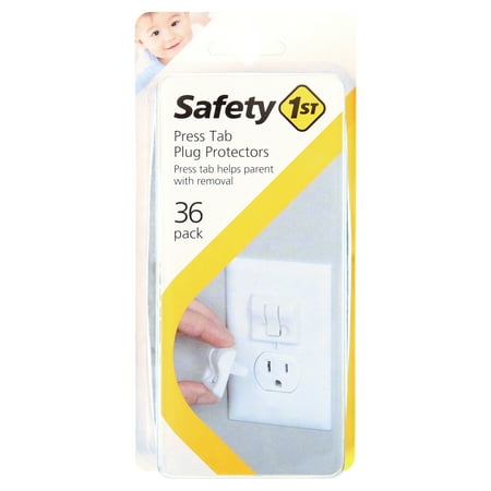 Safety 1st Press Tab Plug Protectors (36pk), White, Toddler