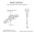 thumbnail image 6 of Rosec Jewels Princess Cut Moissanite Engagement Ring with Side Stones - 5 mm - D-VS1 Quality, 14K White Gold, US 8.50, 6 of 7