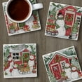thumbnail image 5 of Thirstystone "Snowman's Farmhouse" 4-Pack  Tumbled Tile Coasters, 5 of 7