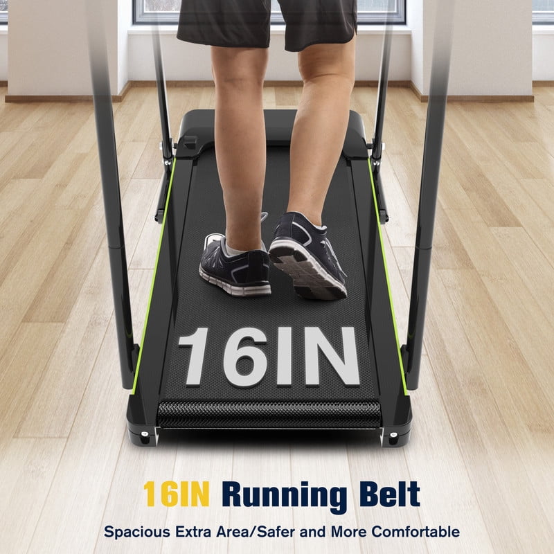 Rellysport Senior Treadmill for Elderly, 300 lbs Capacity Walking Treadmill with Long Side Handrails & Front Handrails
