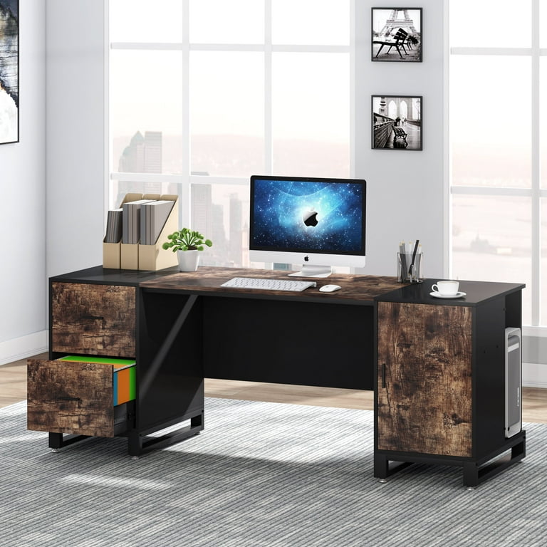 70 inch computer sale desk with drawers