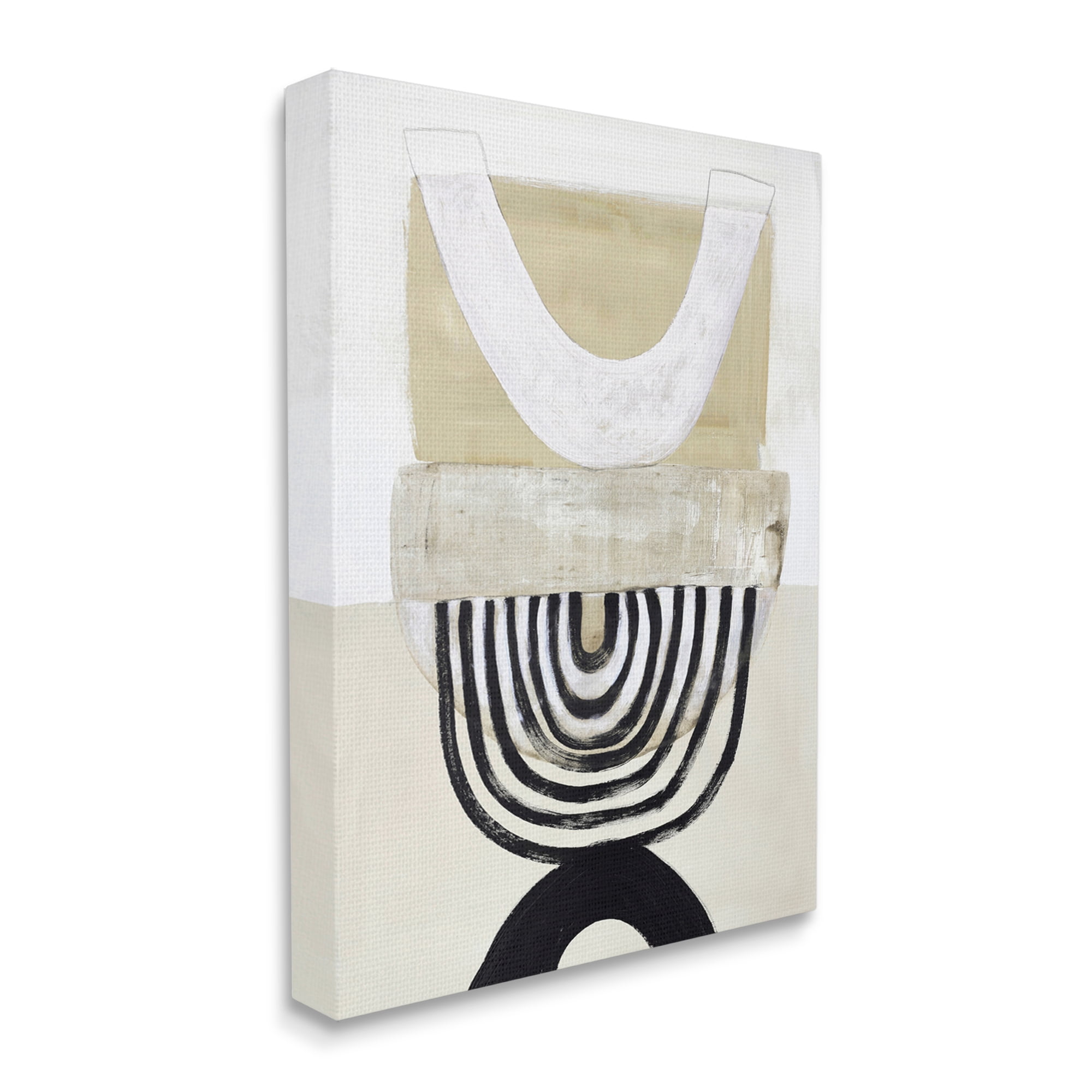 Stupell Industries Beige & Black Arches Abstract Painting Gallery Wrapped Canvas Print Wall Art, 16 x 20
