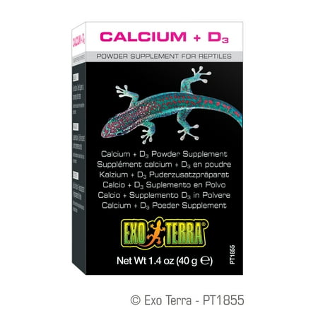 Exo Terra Calcium + D3 Powder Reptiles Supplement, 1.4-Ounce