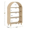 thumbnail image 6 of Buzz & Bloom Kids Open-Style Engineered Wood Bookshelf with 4 Shelves and Covered Rounded Top, Natural, 6 of 10