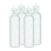 MoYo Natural Labs 8 oz Squirt Bottles, Squeezable Empty Travel Containers, Toggle Spout BPA Free HDPE Plastic Essential Oils Liquids, Toiletry/Cosmetic Bottles (Pack of 4, Translucent White)