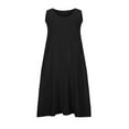 thumbnail image 7 of Busydd Summer Dresses for Women 2025 Solid Color Round Neck Spring Dress Casual Loose Sleeveless Sundresses for Women Trendy Cotton Linen Mini Dress with Pockets, 7 of 7