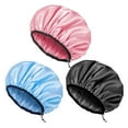 thumbnail image 4 of 2DXuixsh Bonnet de Douche pour Femmes pour le Bain, Étanche, Ajustable, Réutilisable, Très Grand, pour Semis, Bonnet de Salle de Bain, Couvre-Tête Imprimé en Eva, Bonnet de Douche C, 4 of 6