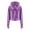 Purple, variant on UAMVSH Hooded Sweatshirts for Women Classic Full Zipper Cropped Athletic Jackets Casual Long Sleeve Hoodie with Thumb Hole(X-Large,Purple)