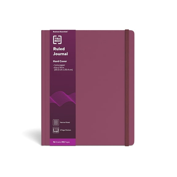 TRU RED Large Hard Cover Ruled Journal Purple (TR55730)