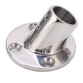 thumbnail image 1 of Base ronde pour main courante de bateau, matériel marin en acier inoxydable 316 pour tube de 25 mm/1 po, 60°, 1 of 4