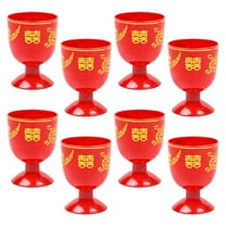 FONDOTIN 8pcs Red Glasses Drinkware Wine Cups Unbreakable For Beverages Family Friends