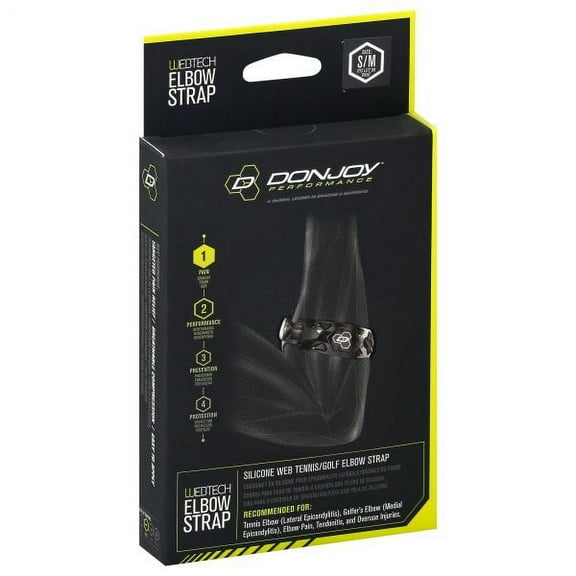DonJoy Performance WEBTECH Tennis Elbow Strap, 7 - 10 Inches, Small/Medium, Black