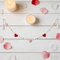 thumbnail image 2 of Bfogop Valentines Day Decor Garland with Pink Felt Hearts for Decor, Felt Ball Garland With Hearts Handmade Heart Garland for Anniversary, Wedding, Photo Prop, Home Mantel Wall Decor, 2 of 5