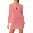 thumbnail image 1 of Vestido de playa de manga larga con detalle de anillos para mujer - Diseño con lazo en la espalda - Prenda sexy para el verano - Tejido transpirable, 1 of 4