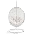 thumbnail image 4 of Modway Hide Modern Rattan/Fabric Outdoor Swing Chair with Stand in White/White, 4 of 5