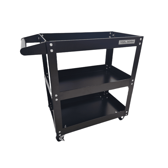 3-Tier Steel 4-Wheeled Shelves Storage Utility Cart, 450 lbs. Capacity