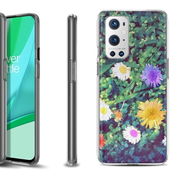 Slim-Fit Flexible TPU Gel Phone Case Compatible with OnePlus 9 PRO 5G, by OneToughShield ® - Daisy Paint