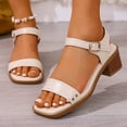 thumbnail image 4 of Viluyesy Womens Heeled Sandals, Ankle Strap Sling Back Square Toe Ladies Block Heels Dressy Shoes White US7, 4 of 7